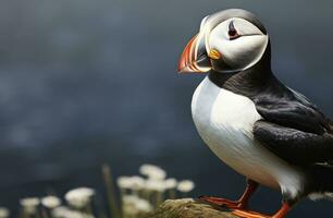 ai gegenereerd atlantic papegaaiduiker vogel. ai gegenereerd foto