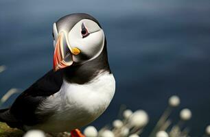 ai gegenereerd atlantic papegaaiduiker vogel. ai gegenereerd foto