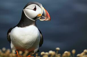 ai gegenereerd atlantic papegaaiduiker vogel. ai gegenereerd foto