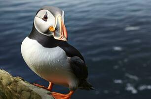 ai gegenereerd atlantic papegaaiduiker vogel. ai gegenereerd foto