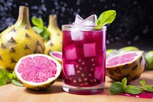 ai gegenereerd pitahaya of draak fruit mojito. generatief ai foto