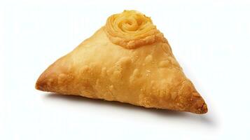 ai gegenereerd smakelijk samosa geïsoleerd Aan wit achtergrond. ai gegenereerd. foto