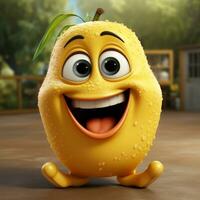 ai gegenereerd 3d realistisch tekenfilm schattig banaan fruit foto