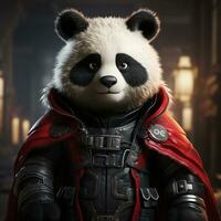 ai gegenereerd 3d super held panda foto