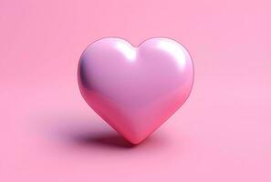 ai gegenereerd valentijnsdag dag achtergrond met roze harten en hart kader. 3d renderen liefde foto