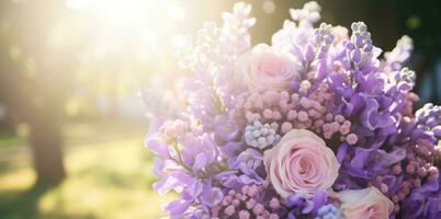 ai gegenereerd buitenshuis bloem achtergrond foto