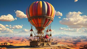 ai gegenereerd 3d realistisch heet lucht ballon vervoer foto