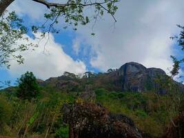 de bergachtig rots was gemaakt door een vulkanisch uitbarsting miljoenen van jaren geleden, gelegen in yogaakatra - Indonesië. foto