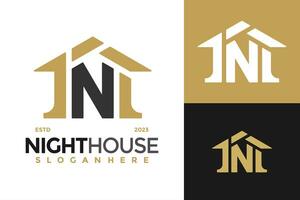 brief n huis landgoed logo ontwerp vector symbool icoon illustratie foto