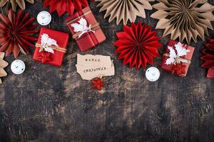 Scandinavisch stijl Kerstmis papier decoratie foto