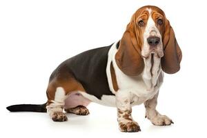 ai gegenereerd realistisch basset hond clip art foto