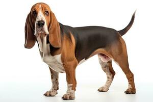 ai gegenereerd realistisch basset hond clip art foto