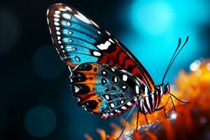 ai gegenereerd mooi natuurlijk pastel achtergrond vlinder en bloem foto