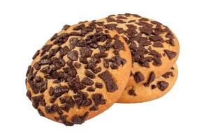 amandel biscuits met chocola kruimels Aan wit achtergrond foto