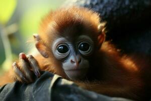 ai gegenereerd schattig weinig baby geit in de veld- ai gegenereerd foto