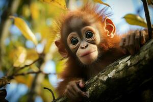 ai gegenereerd schattig weinig baby geit in de veld- ai gegenereerd foto