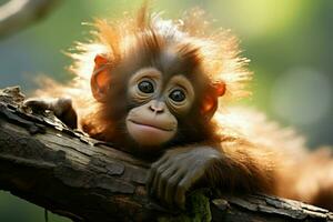 ai gegenereerd schattig weinig baby geit in de veld- ai gegenereerd foto