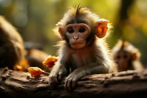 ai gegenereerd schattig weinig baby geit in de veld- ai gegenereerd foto