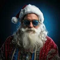 ai gegenereerd studio portret van de kerstman claus foto