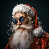 ai gegenereerd studio portret van de kerstman claus foto