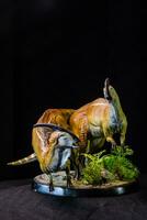 parasaurolophus dinosaurus in de donker foto