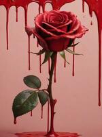 ai gegenereerd vrij vieren liefde gelukkig Valentijnsdag dag met verbijsterend roos bloemen, generatief ai foto
