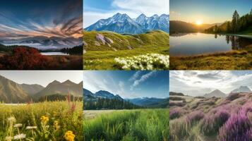 ai gegenereerd met vredig landschap achtergrond foto