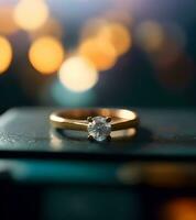ai gegenereerd diamant verloving ring foto