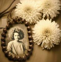 ai gegenereerd chrysant ketting foto