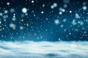 ai gegenereerd feestelijk winter achtergrond sneeuw achtergronden instelling de humeur voor Kerstmis en nieuw jaar ai gegenereerd foto