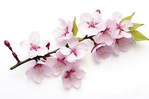 ai gegenereerd sakura bloemen geïsoleerd Aan wit achtergrond. ai gegenereerd foto