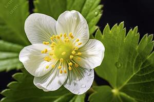 ai gegenereerd aardbei bloem. ai gegenereerd foto