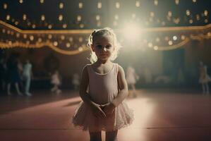 ai gegenereerd schattig kind ballet theater. genereren ai foto