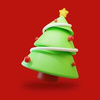 Kerstmis boom icoon 3d geven illustratie foto