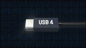 de USB 4 kabel voor technologie concept 3d weergave. foto