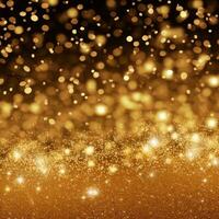ai gegenereerd een luxueus gouden achtergrond met glitterachtig accenten, perfect voor een nieuw jaar vooravond partij foto