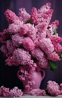ai gegenereerd hyacint bloem arrangement ik liefde roze kleur foto