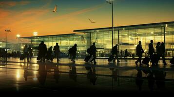 ai gegenereerd luchtvaart bedrijf luchthaven achtergrond foto