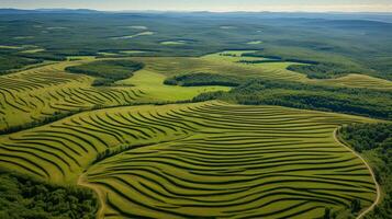 ai gegenereerd terrein drumlin heuvels landschap foto