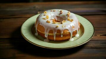 ai gegenereerd koffie ontbijt donut voedsel foto