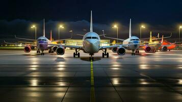 ai gegenereerd vervoer reclame luchthaven achtergrond foto