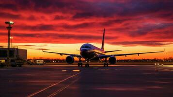 ai gegenereerd vervoer licht luchthaven achtergrond foto