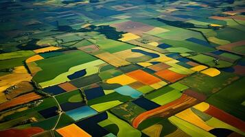 ai gegenereerd velden weilanden bouwland landschap foto