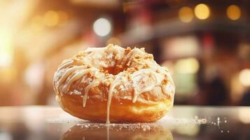 ai gegenereerd toetje eten donut voedsel foto