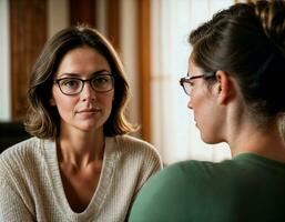 ai gegenereerd foto van mooi vrouw ontspannende in comfortabel kamer, generatief ai