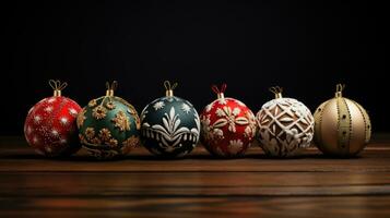 ai gegenereerd Kerstmis ornamenten decoratie foto