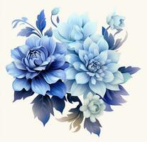 ai gegenereerd blauw bloem PNG transparant blauw chrysant fabriek clip art foto