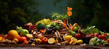 ai gegenereerd voedsel verspilling nog steeds leven net zo een concept van gezond voeding foto