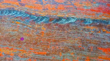 kleurrijk houten textuur. oranje en blauw abstract achtergrond. foto