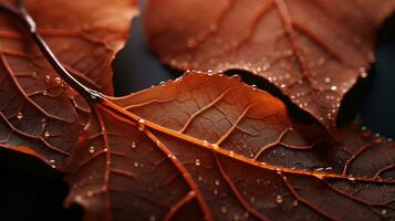 ai gegenereerd blad, blad textuur, detailopname hoek, macro lens foto